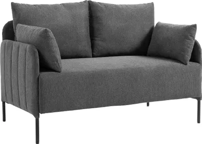 Produktbild von CLP Couch 2-Sitzer Ziden mit bequemen Kissen bis 300 kg belastbar dunkelgrau