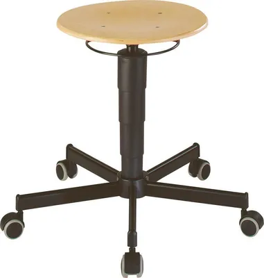 Produktbild von Bimos Drehhocker mit Rollen Buche Sitz-Höhe 460-630mm Sitz-D.350mm - 9468/   3000
