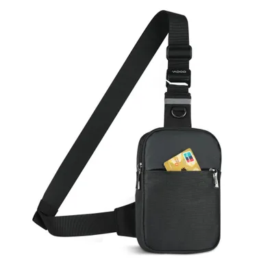 Produktbild von RFID Anti-Diebstahl Crossbody Tasche Nylon Leicht Uni Schwarz