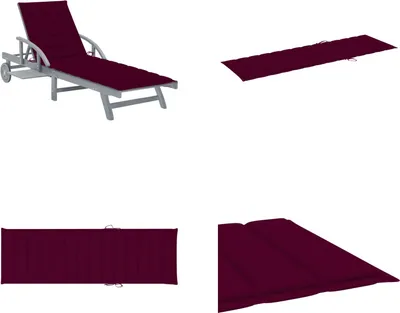 Immagine prodotto di vidaXL Lettino da sole con supporto in legno massiccio di acacia - Lettino da sole - Lettini da sole - Lettino da sole in legno - Lettini da sole in legno