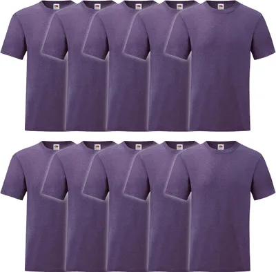 Produktbild von 10er Pack Fruit of the Loom Valueweight T-Shirt Farbe: violett meliert Größe: XL