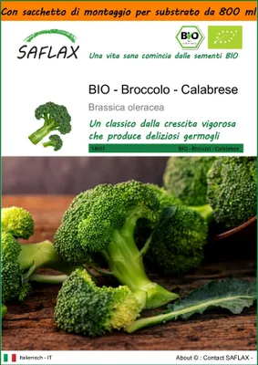 Immagine prodotto di SAFLAX Garden in the bag - BIO - Broccolo - Calabrese - 100 semi - Brassica
