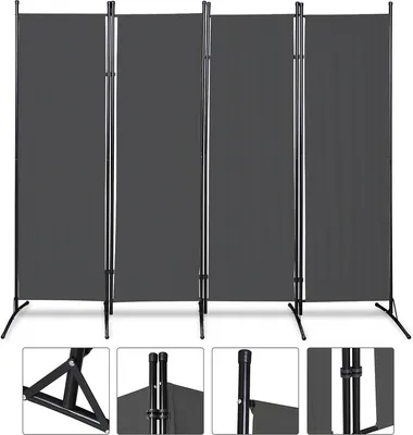 Obrázek produktu pro Jiubiaz Screen Outdoor Room Divider Garden Spanish Wall Partition 4 kusy Anthracite