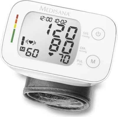 Zdjęcie produktu dla Medisana BW 335, Nadgarstek, Automatyczny, Szary, Biały, LCD, 2 użyt., 14 - 19,5 cm
