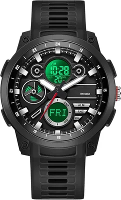 Produktbild von Watch Herren Digitaluhr Wasserdicht mit Weltzeit Doppelzeit Timer Alarm Stopuhr Analog Digital Outdoor Uhren für Jungen Jugendliche