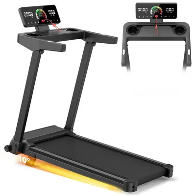 Produktbild von Laufband mit 10 % Steigung – Elektrisches Laufband – Geschwindigkeit 1–12 km/h – Motor 3,0 PS – LED-Display –  Lauffläche 40 x 97 cm – max. 120 kg