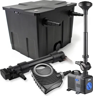 Image de SunSun Kit complet: CBF-350 Filtre de bassin jusqu'à 12000L Biologique, NEO10000 pompe de filtration 10000l/h 80W, CUV-636Lampe uv UVC Clarificateur avec 36W, CTP-5003 Pompe pour fontaine 5000l/h 30W