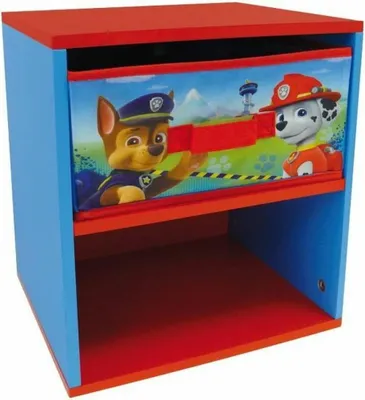 Kinder-Nachtkist mit Schublade, MDF, Blau, 33x30x36 cm