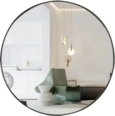 Zdjęcie produktu dla Duże Lustro Okrągłe Industrailne Łazienkowe Salon Sypialnia Czarne 50Cm Xxl