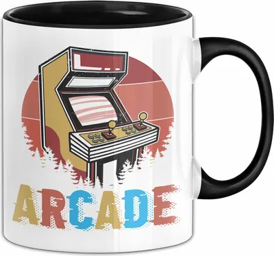 Produktbild von Arcade Grafik 80Er 90Er Jahre Retro Automat Tasse Kaffee-Becher (Schwarz)
