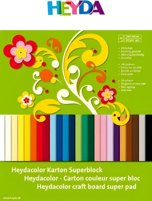Produktbild von HEYDA 205171809 Tonkarton-Block HEYDA Color 24 x 34 cm 24 Farben