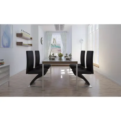 Produktbild von vidaXL Esszimmerstühle 4 Stk. Schwarz Kunstleder