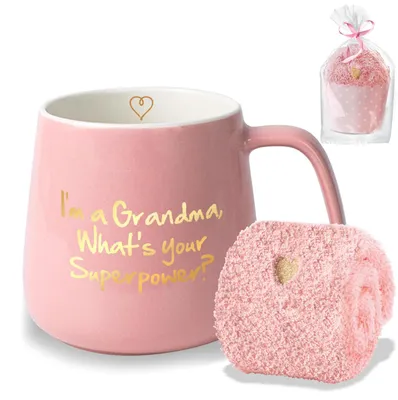 Kaffeetasse für Oma – Superkraft-Spruch, Keramik, 350 ml, Rosa