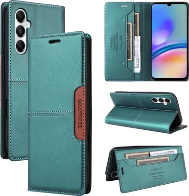 Obrázek produktu pro Pouzdro pro Samsung Galaxy A05S, kožené flipové peněženkové pouzdro s přihrádkou na karty a stojánkem Zelený