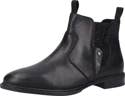 Produktbild von Rieker 72460-00 Damen Stiefeletten Chelsea Boots Warmfutter, Größe:37 EU, Farbe:Schwarz