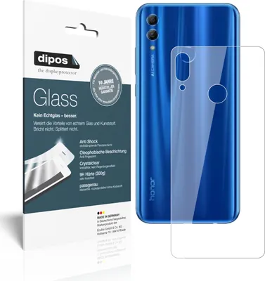Produktbild von 2x Schutzfolie für Honor 10i Rückseite - Anti-Shock 9H Folie dipos Glass Kunststoffglas
