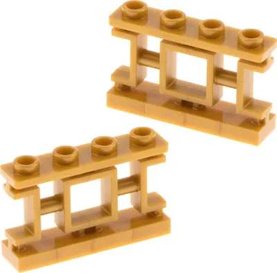 Obrázek produktu pro 2x Lego plot 1x4x2 perleťově zlatá asijská ornamentální mříž 6195089 32932