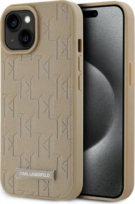 Zdjęcie produktu dla Etui Karl Lagerfeld iPhone 15 Back cover - Magsafepoliuretan - hot stamp - beżowy
