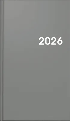 Produktbild von Wochen-Sichtkalender 756 8,7x15,3cm 1 Woche/2 Seiten Balcron grau 2026.