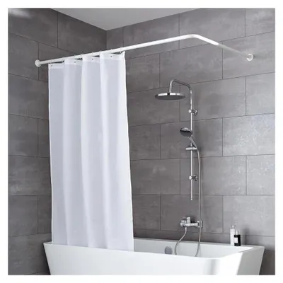 Produktbild von Universalstange für Dusche oder Badewanne, Farbe Weiß, 3 Größen, Ø 25 mm