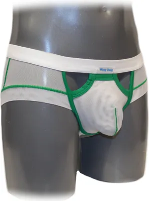 Produktbild von Slips aus 90% Polyamid und 10% Elasthan, zweifarbig, Weiß, Größe L