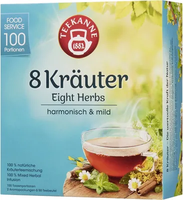Produktbild von Teekanne 8 Kräuter Teemischung 100 Portionen harmonisch mild 125g