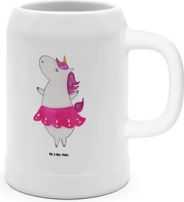 Produktbild von Mr. & Mrs. Panda Krug Einhorn Ballerina - Weiß - Geschenk, Bier Seidel, Steinkrug, Tanzen, Humpen, Wohnung, Party, Deko, Geburtstag, Einhörner, Steinzeugkrug