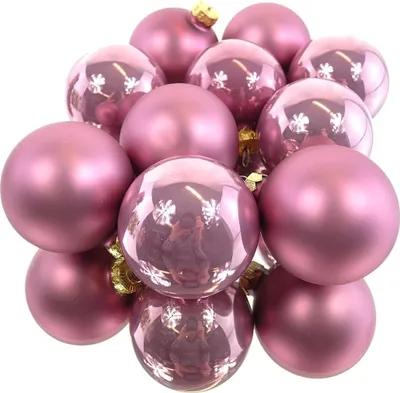 Produktbild von Christbaumkugeln Altpink 5 x glänzend & 5 x matt Ø 6 cm aus Glas - 10er Set