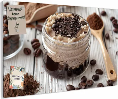 Produktbild von Magnettafel 90x60cm magnetisch & beschreibbar Metall-Board - Kaffeedessert Glas