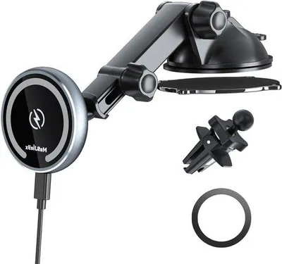 Obrázek produktu pro Magnetická bezdrátová nabíječka 3 v 1 s držákem do auta