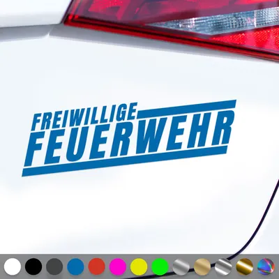 Produktbild von PantherPixel Freiwillige Feuerwehr Aufkleber Schriftzug Neon Sticker Auto Geschenkidee Farbe Blau