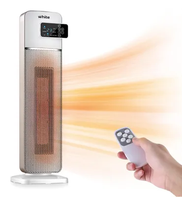 Produktbild von White – Elektrischer Turmofen aus Keramik PTC, Heizlüfter 2000 W mit Fernbedienu