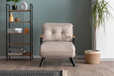Produktbild von Hanah Home, Sando v2 Single - Cream, 1-Sitzer-Schlafsofa, 100 % METALL, Creme, 175 x 60 cm