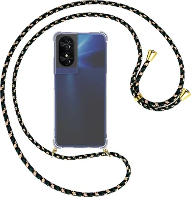 Produktbild von Handykette Backcover-Schutzhülle mit Band (Metall goldfarben) für TCL 50 SE 4G - camouflage