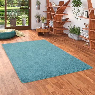 Produktbild von Hochflor Langflor Teppich Cottage Petrol, Größe:80x160 cm