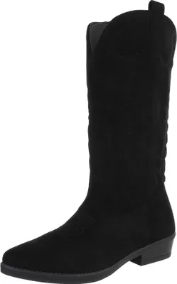 Produktbild von Ital-Design Damen Stiefel Flache Stiefel Leicht gefüttert Wildlederoptik Western- & Bikerstiefel 90482468 Schwarz Gr.  36