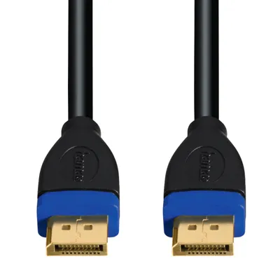 Produktbild von Hama Connecting Cable, display port plug - display port plug, 5 m, 5 m, DisplayPort, DisplayPort, Schwarz, Männlich/Männlich