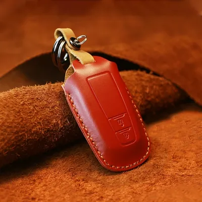 Immagine prodotto di Per Toyota auto chiave in pelle custodia protettiva chiave di copertura, due chiavi versione (rosso)