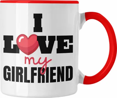 Produktbild von Trendation - I Love My Girlfriend Tasse Geschenk für Freund Beziehung Liebe Geschenkidee Kaffee-Becher (Rot)