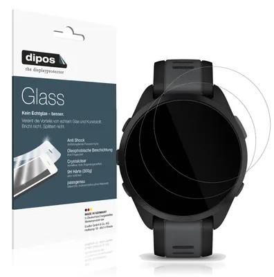 Produktbild von 2x Schutzfolie für Garmin Forerunner 165 - Anti-Shock 9H Folie dipos Glass Kunststoffglas