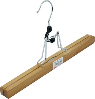 Produktbild von Holzkleiderbügel mit Metallklemme 30 cm
