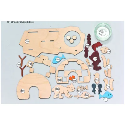 Produktbild von Bastelset Teelichthalter Eskimo (8cm) von Drechslerei Kuhnert