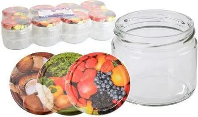 Zdjęcie produktu dla słoik do przetworów 330ml TWIST 82 + pokrywki mix (8szt)