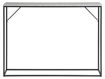 Immagine prodotto di Consolle Vita effetto travertino con ripiano e telaio in metallo nero 110x26x80 cm