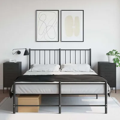 Produktbild von vidaXL Nachttische 2 Stk. Schwarz 36x39x68 cm Stahl