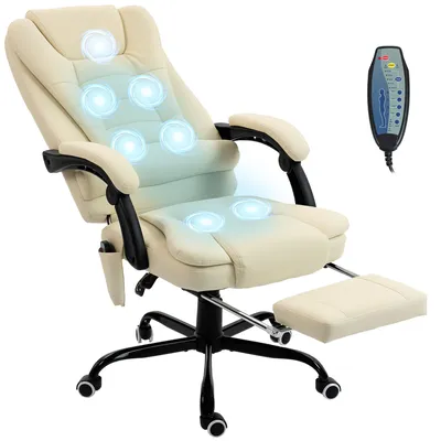 Produktbild von Bš¹rostuhl mit Massagefunktion, h?henverstellbar, mit verstellbarer Rš¹ckenlehne und kabelgebundener Fernbedienung, beige