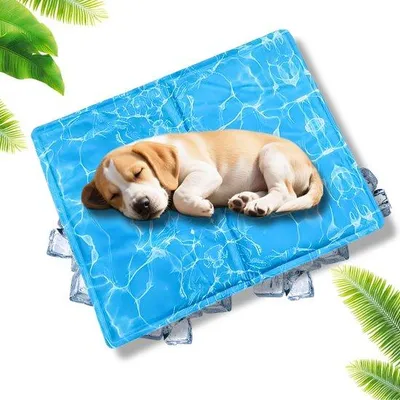 Produktbild von Schnelleinkauf - Yanghad Kühlermatte für Hunde und Katzen, Kühldecke 65 x 50 cm, wasserdicht, ungiftiges Gel, selbstcoolender Kühlkissen für kleine Haustiere