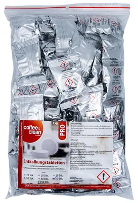 Produktbild von 50 Entkalkungstabletten Entkalker Tabs 15g für Kaffeevollautomaten Bosch Saeco