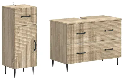 Immagine prodotto di vidaXL Set di due mobili da bagno HAARLEM, finitura rovere Sonoma