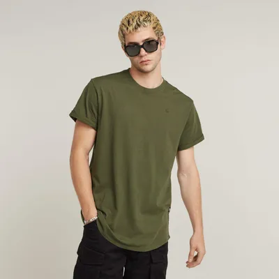 Image de T-shirt G-STAR RAW pour homme - Lash, col rond, Coton, vert uni (Combat) XL